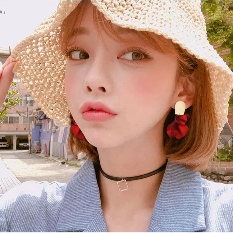 Petal Drop Statement Earrings