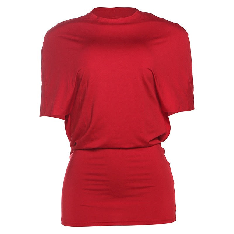 Red backless dress