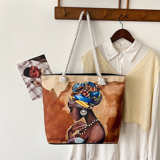 African queen tote bag