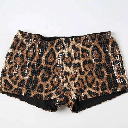Leopard print micro shorts