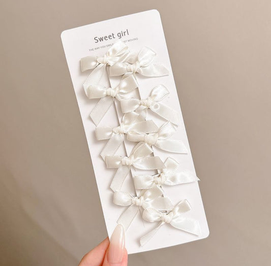 10 mini bow hair clip