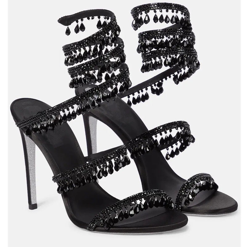 Crystal pendant heels