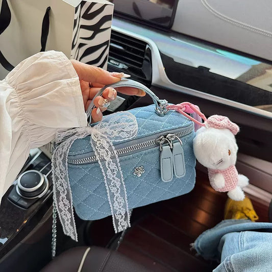 Denim box bag