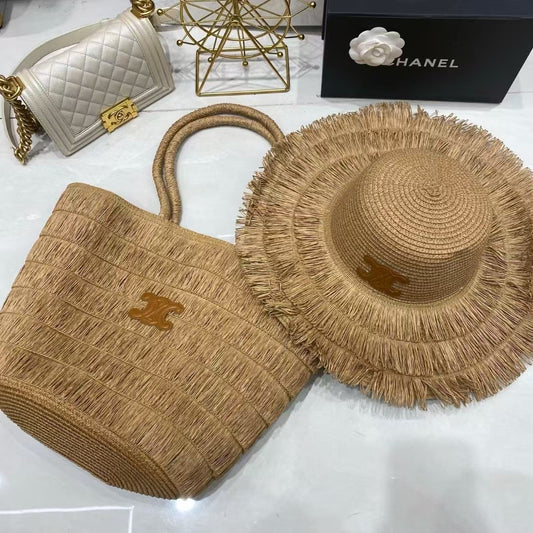 Celine beach bag and hat combo