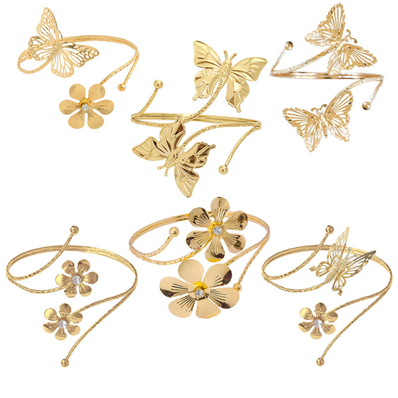 Butterfly and flower arm cuff