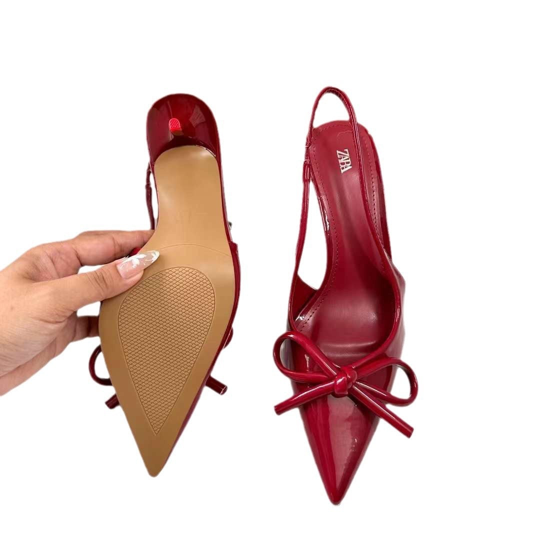 Wine kitten heels