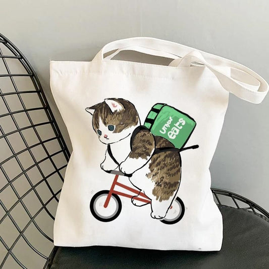 Cat canvas tote