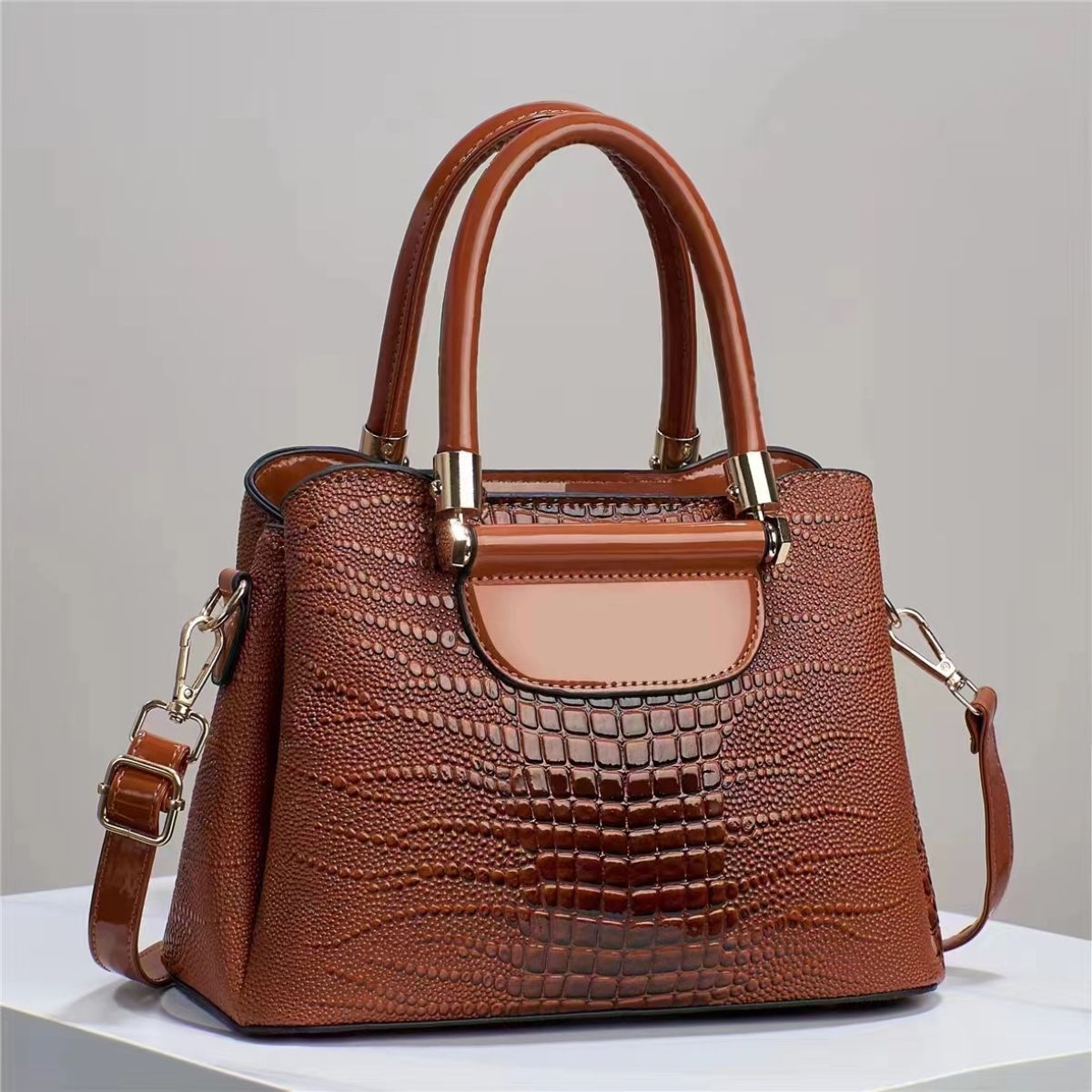 Croc leather bag