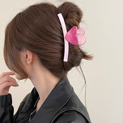 Pink love claw clip