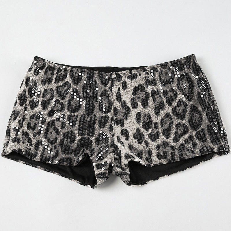 Leopard print micro shorts