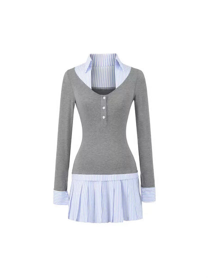 Preppy Layered Shirt Dress
