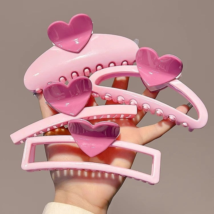 Pink love claw clip