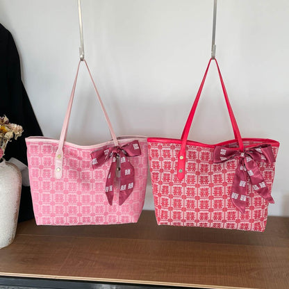 Printed Ribbon Tote Bag