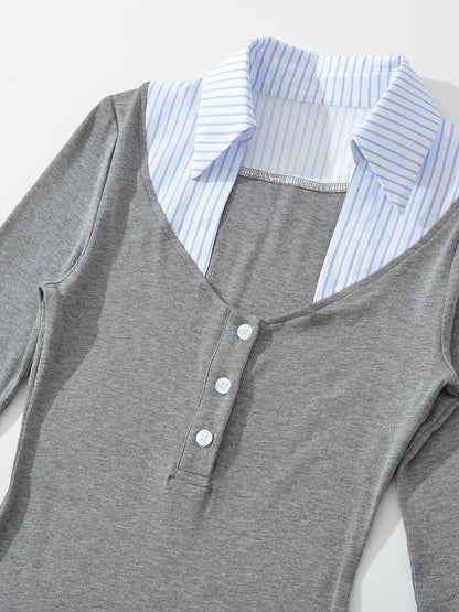 Preppy Layered Shirt Dress