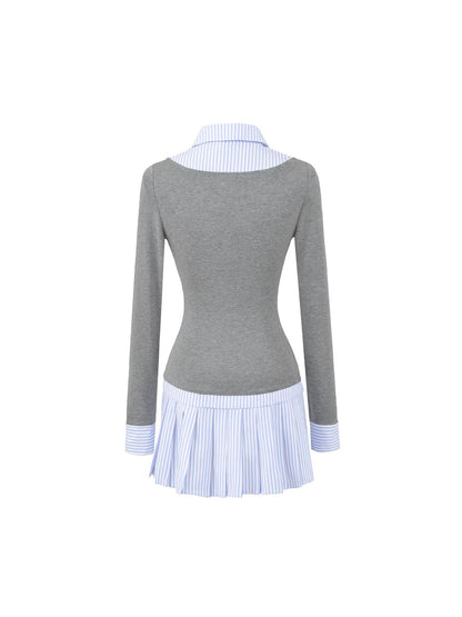 Preppy Layered Shirt Dress