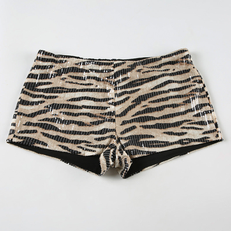 Leopard print micro shorts