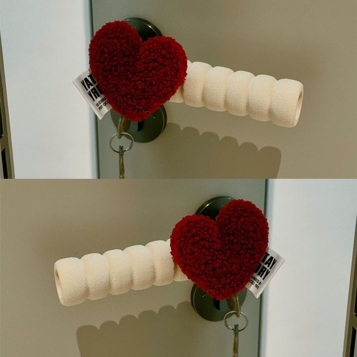 HeartGrip Plush Door Handle Cover