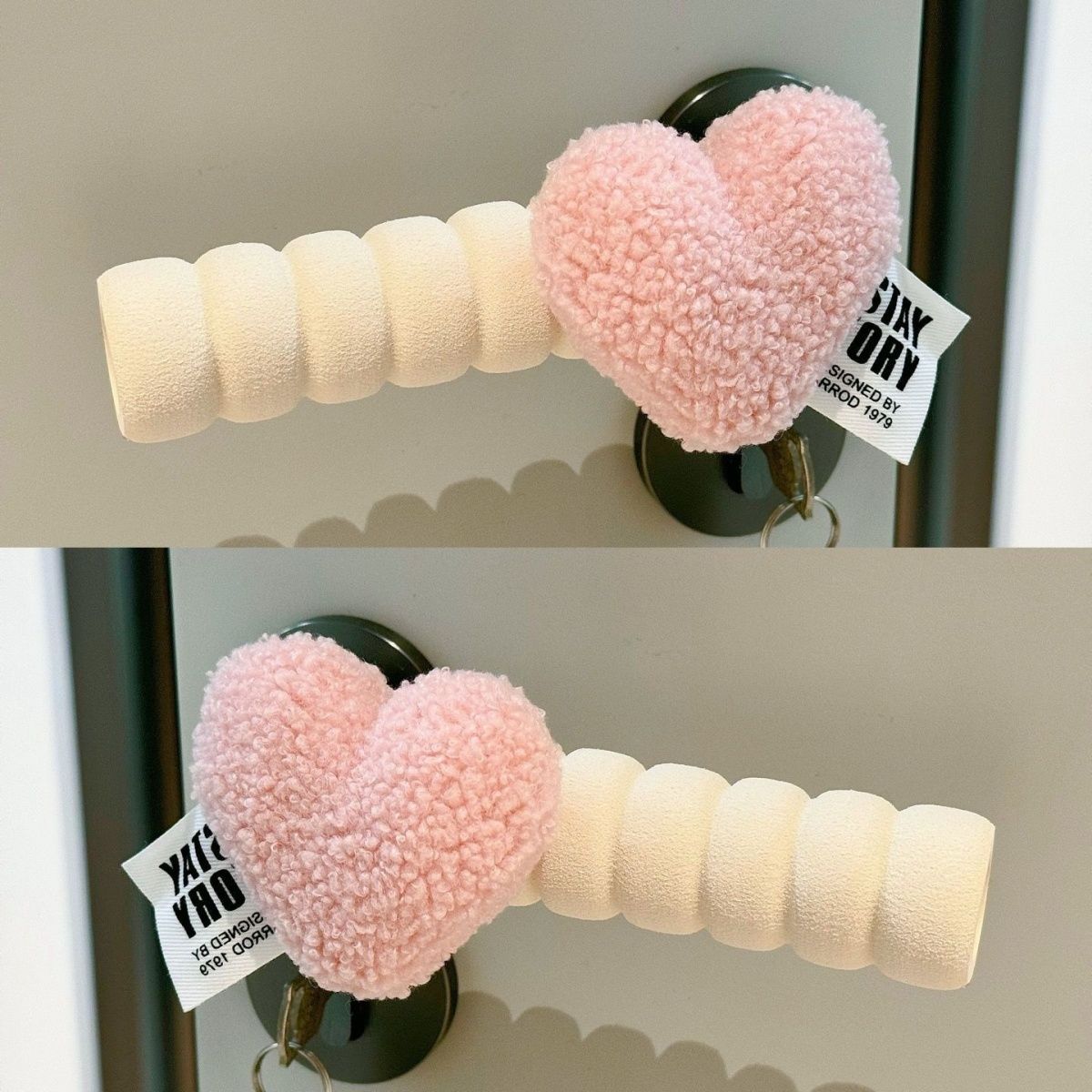 HeartGrip Plush Door Handle Cover