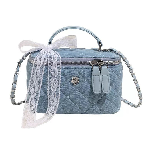 Denim box bag