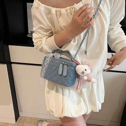 Denim box bag