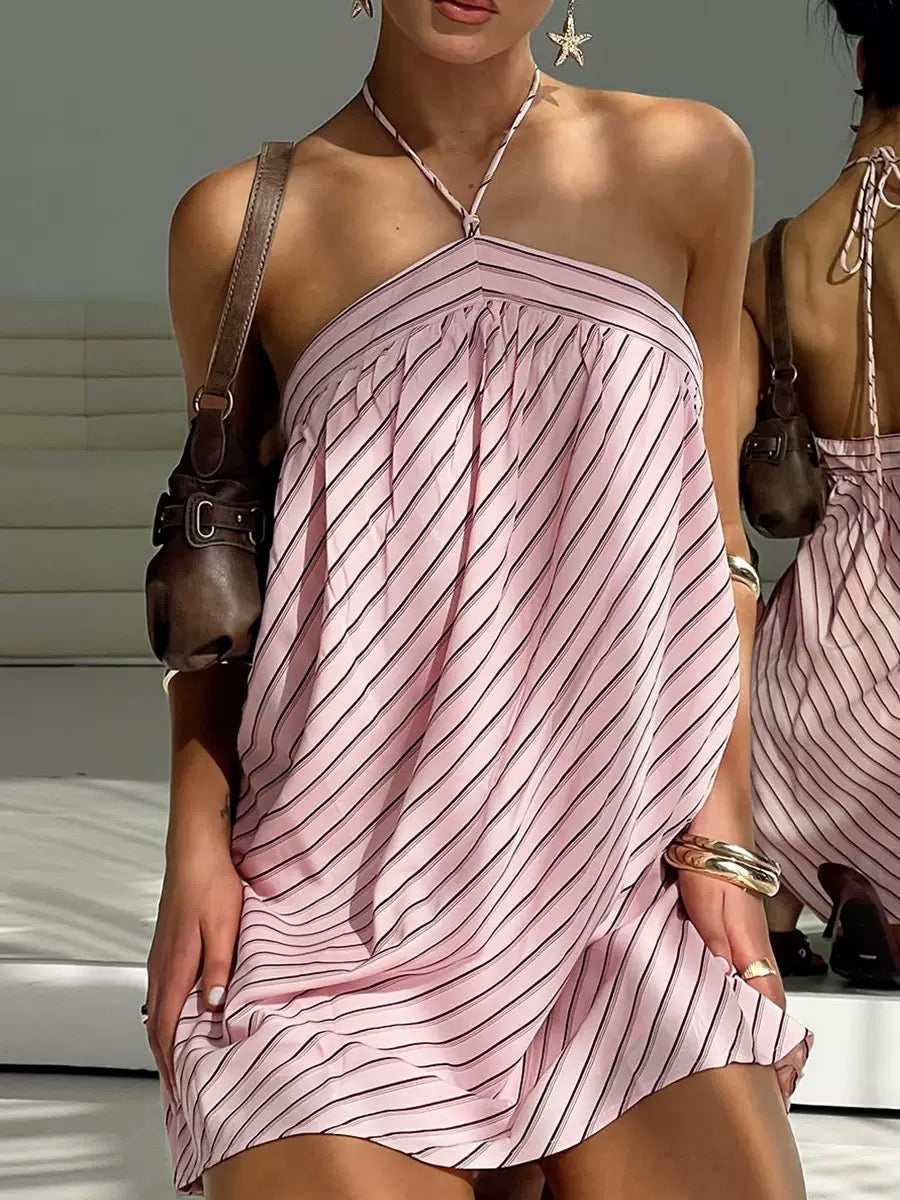 Baby Doll Halter Mini Dress