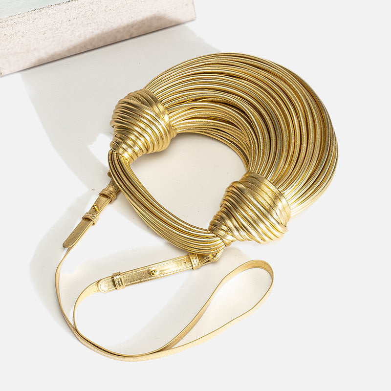 Golden Coil Statement Bag