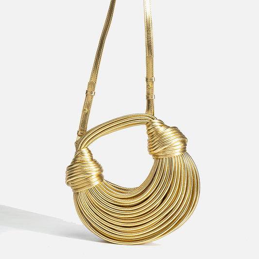 Golden Coil Statement Bag