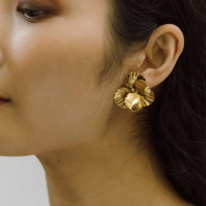 Golden Bloom Statement Earrings