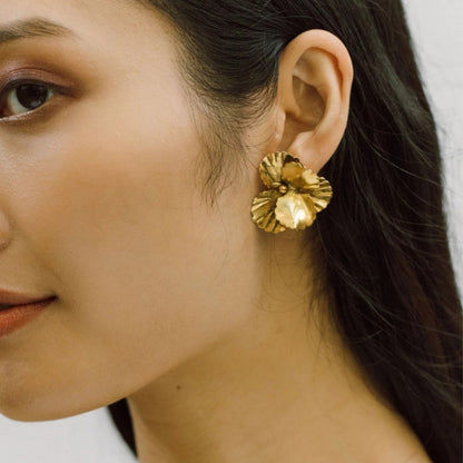 Golden Bloom Statement Earrings