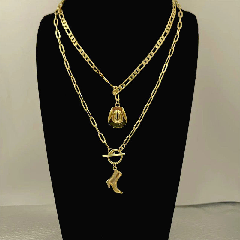 Layered Charm Chain Necklace