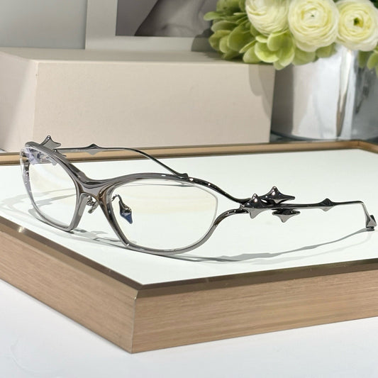 Luxury Spiked Metal Cat-Eye Glasses