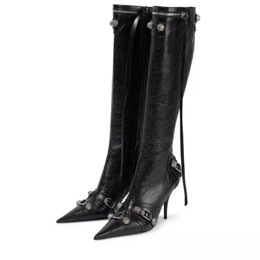 Gothic Buckle Stiletto Boots