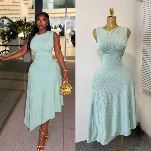 Pleated Midi Dress