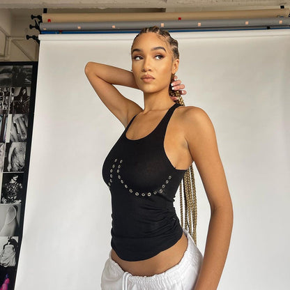 Pierced intentions tank top