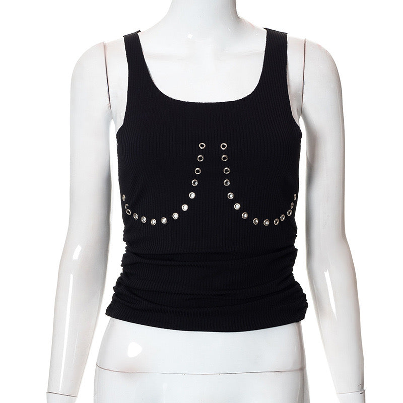 Pierced intentions tank top