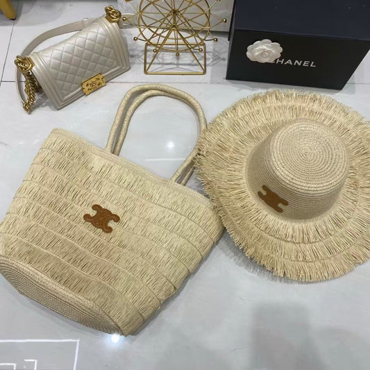 Celine beach bag and hat combo