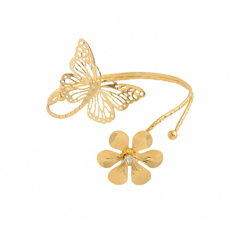 Butterfly and flower arm cuff