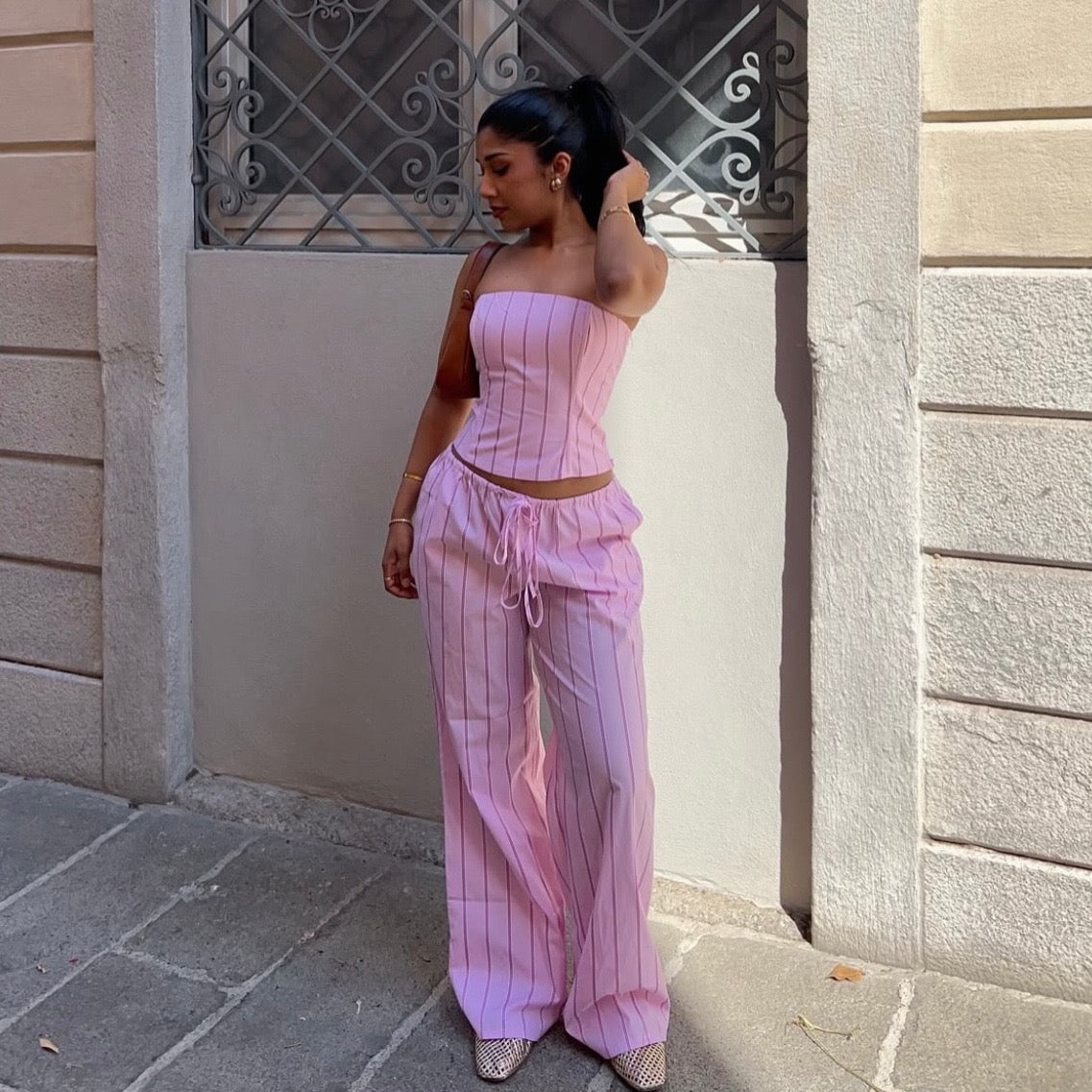 Soft Girl Pinstripe Set