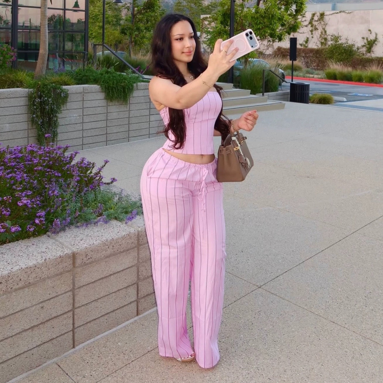 Soft Girl Pinstripe Set