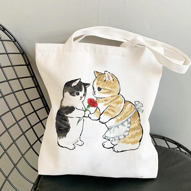 Cat canvas tote
