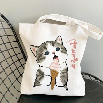 Cat canvas tote