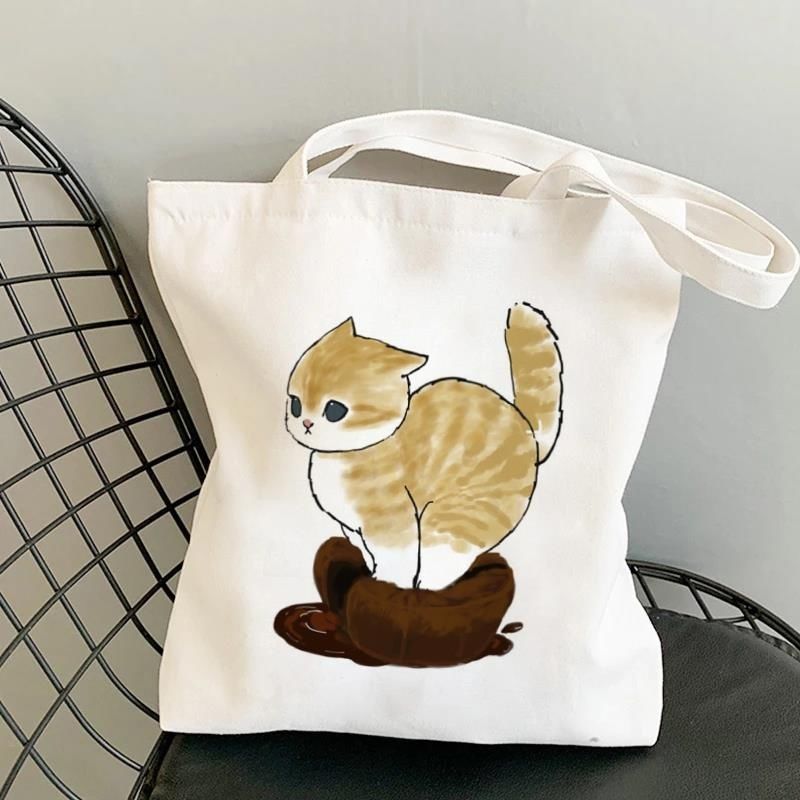 Cat canvas tote