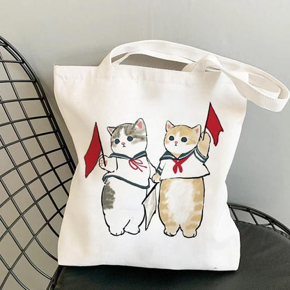 Cat canvas tote