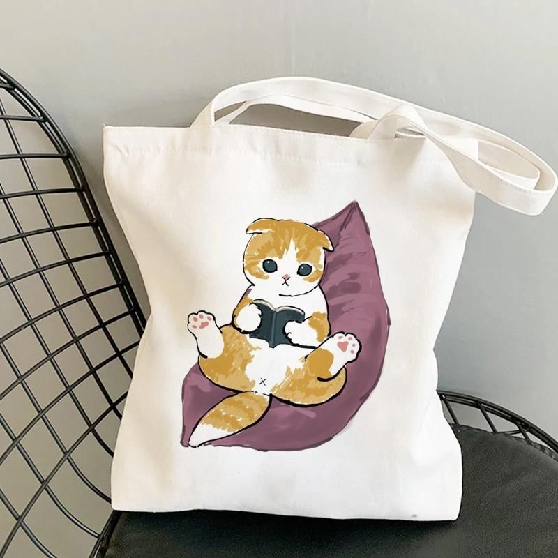 Cat canvas tote