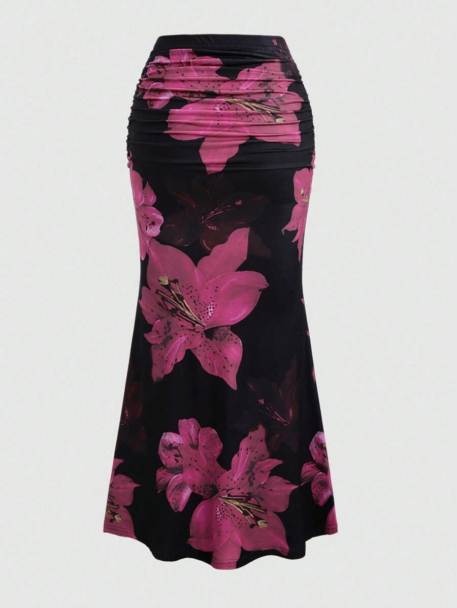 Floral maxi skirt