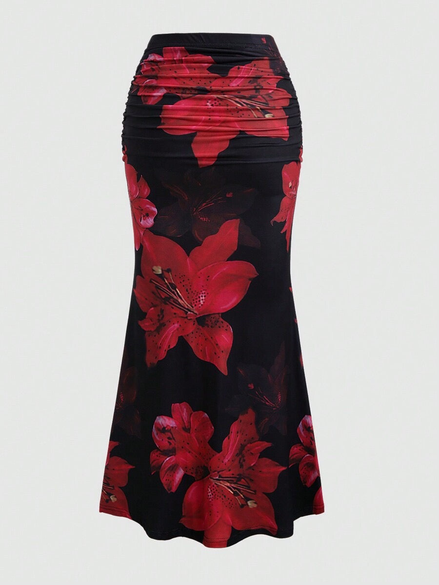Floral maxi skirt