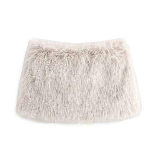 Fur mini skirt