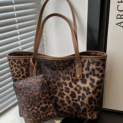 Leopard print tote bag