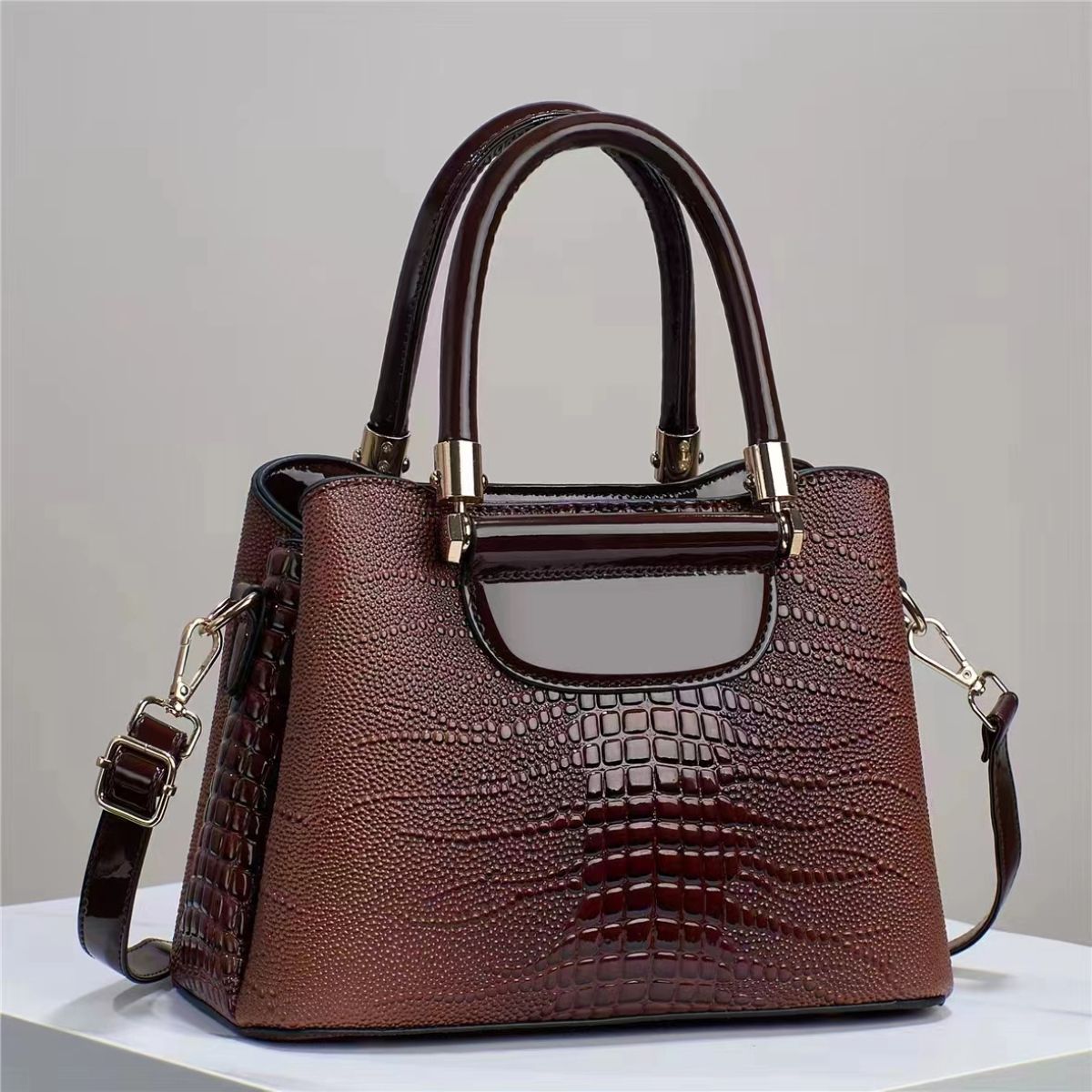 Croc leather bag