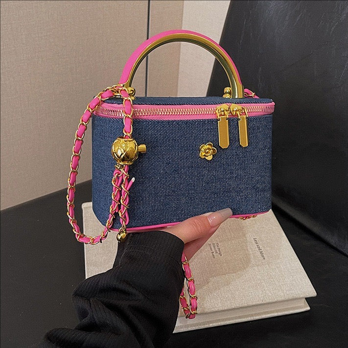 Denim box bag